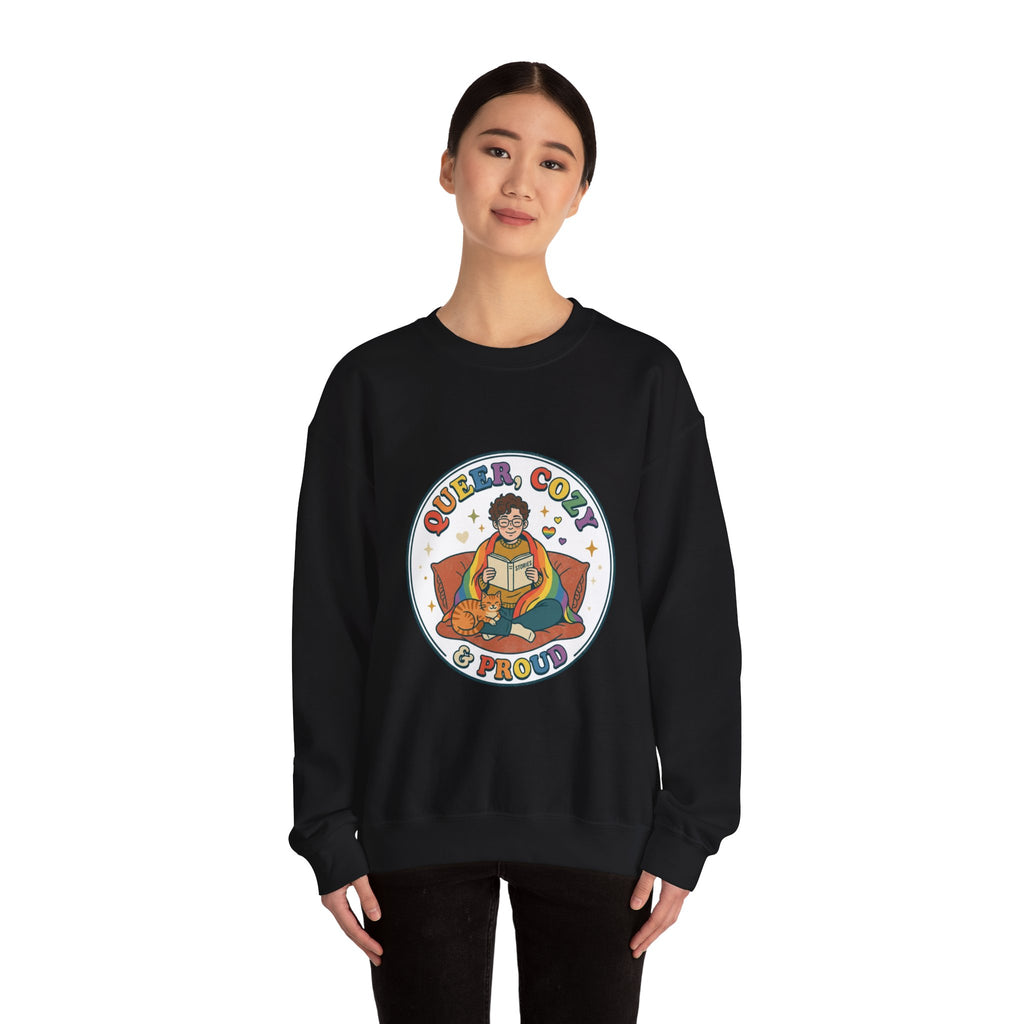 Queer, Cozy & Proud Sweatshirt | Pride, LGBTQ+ Retro Affirmation