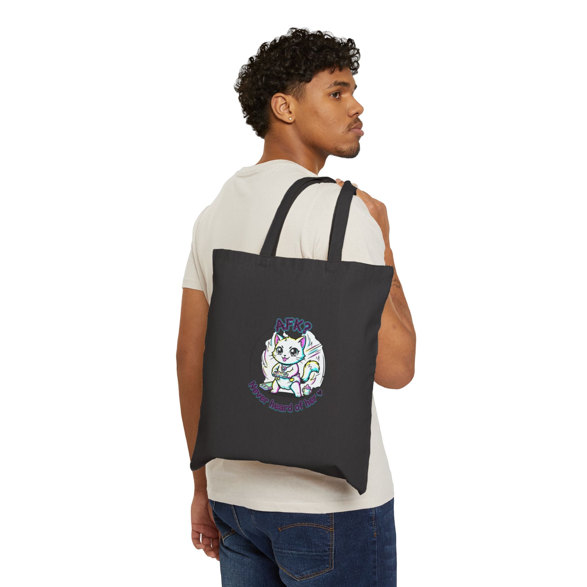 Chibi Cat Anime Aesthetic Tote | kawaii manga panel, pastel magical-girl vibes