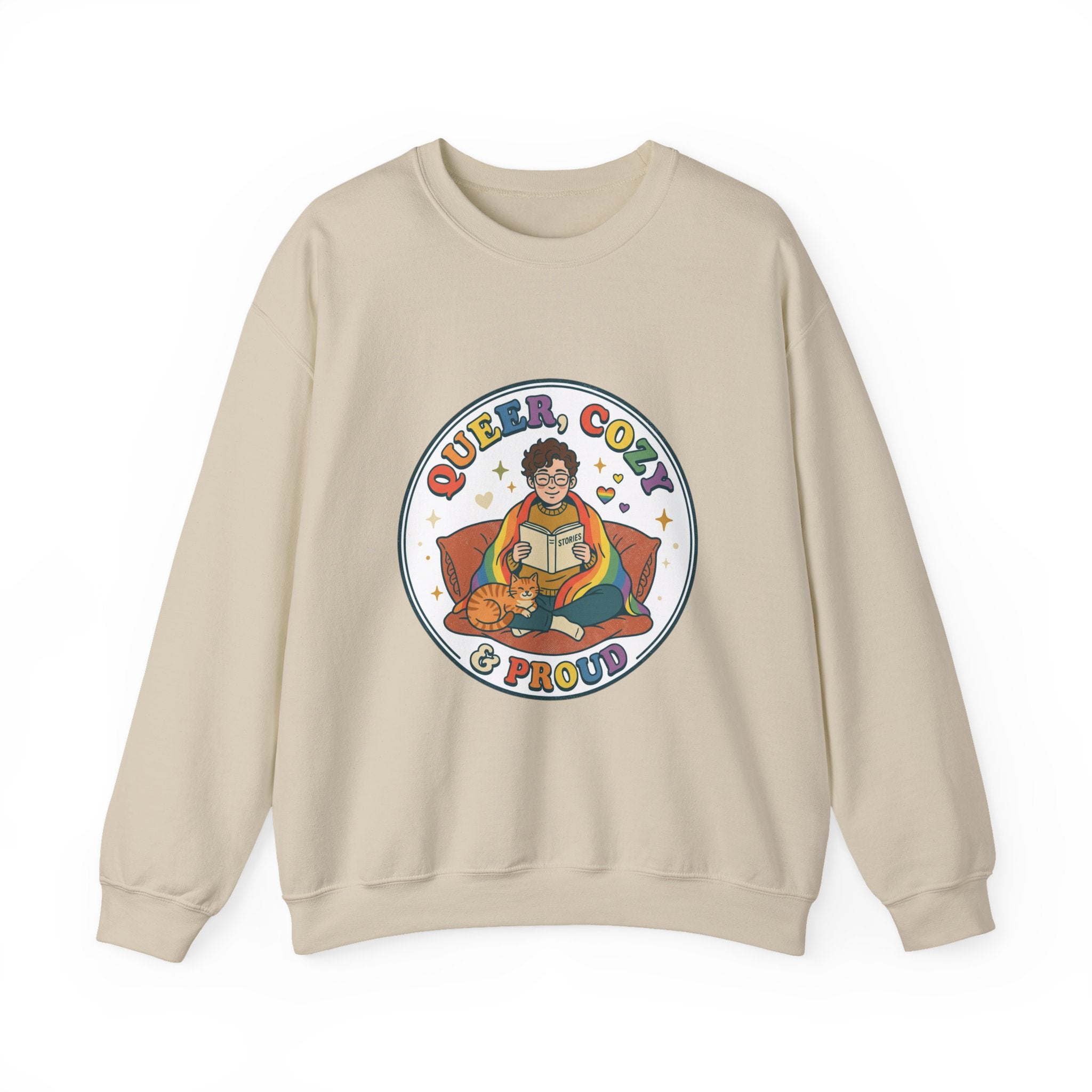 Queer, Cozy & Proud Sweatshirt | Pride, LGBTQ+ Retro Affirmation