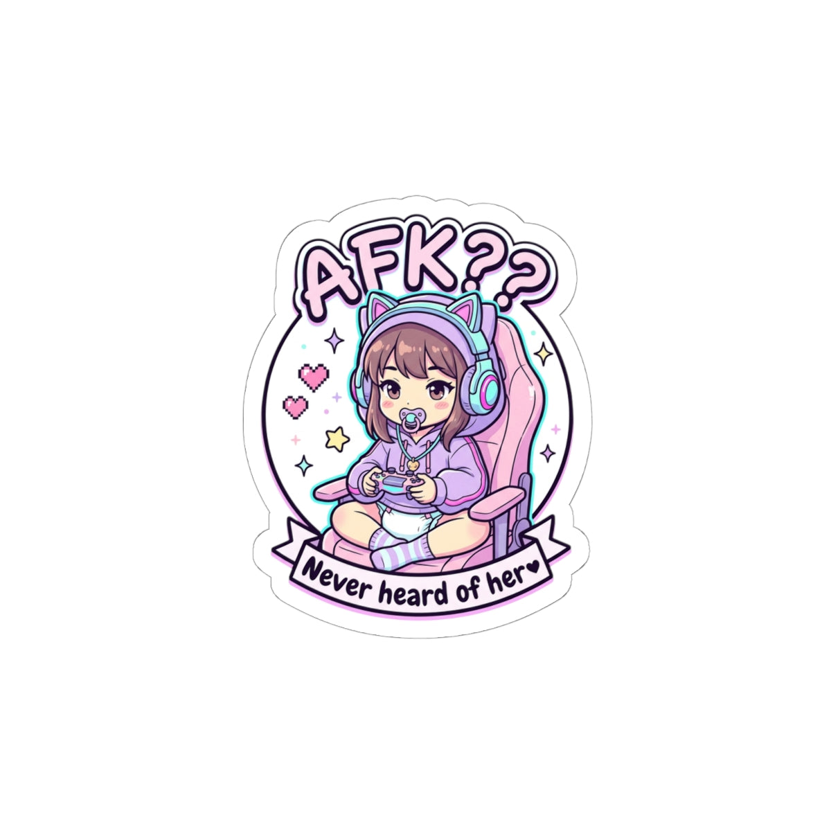 AFK?? Gamer Girl Chibi Sticker | Anime Aesthetic, Kawaii Manga Panel
