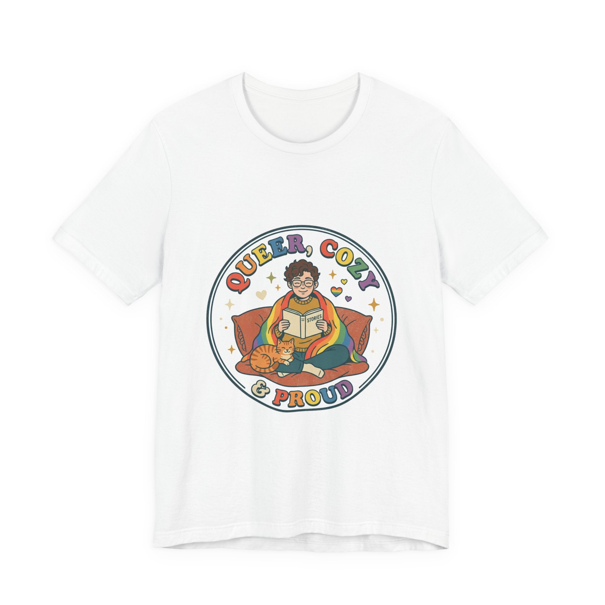 Queer, Cozy & Proud Tee | Pride, Retro Pastel Visibility