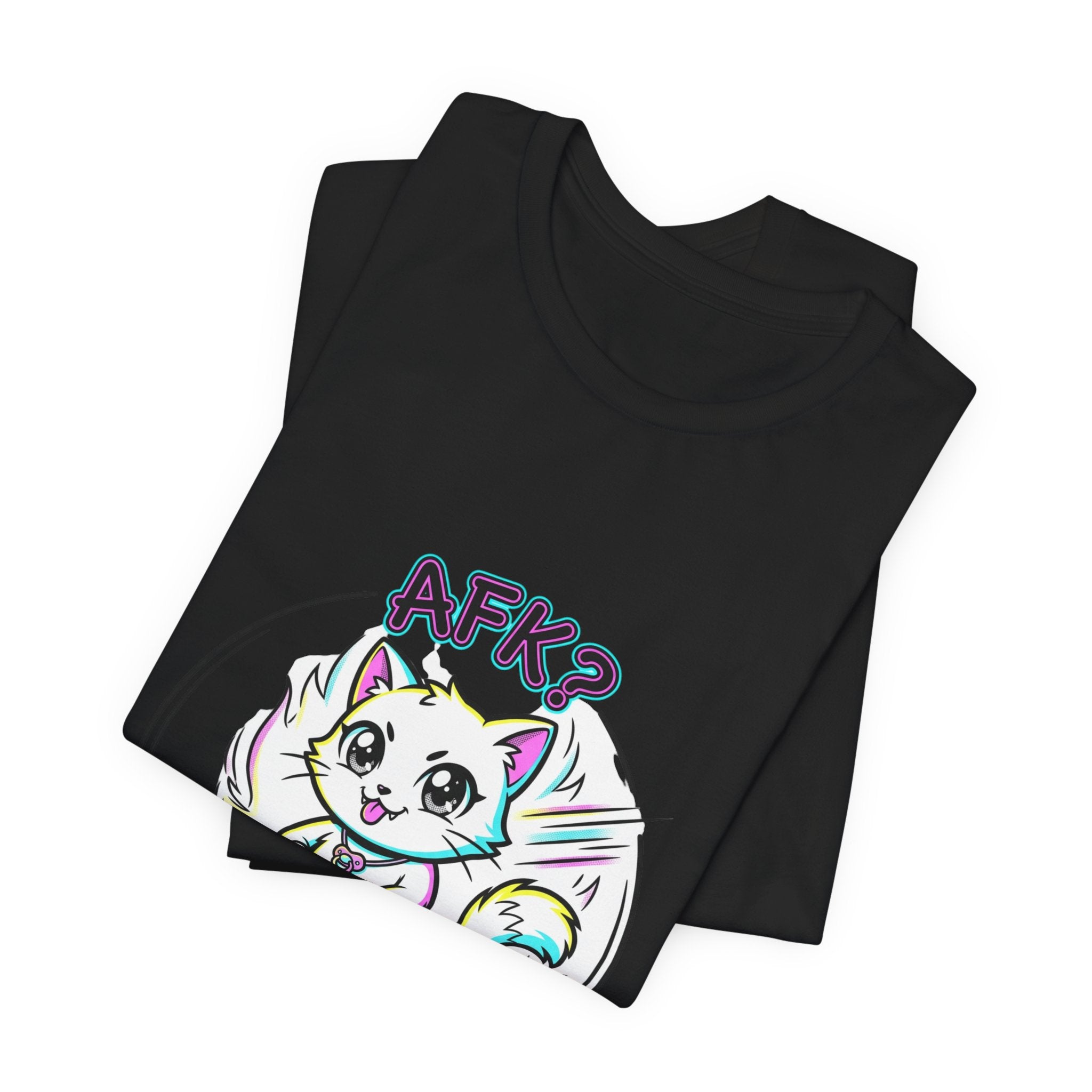 Chibi Cat AFK Tee | Anime Aesthetic, kawaii manga panel, pastel magical-girl style
