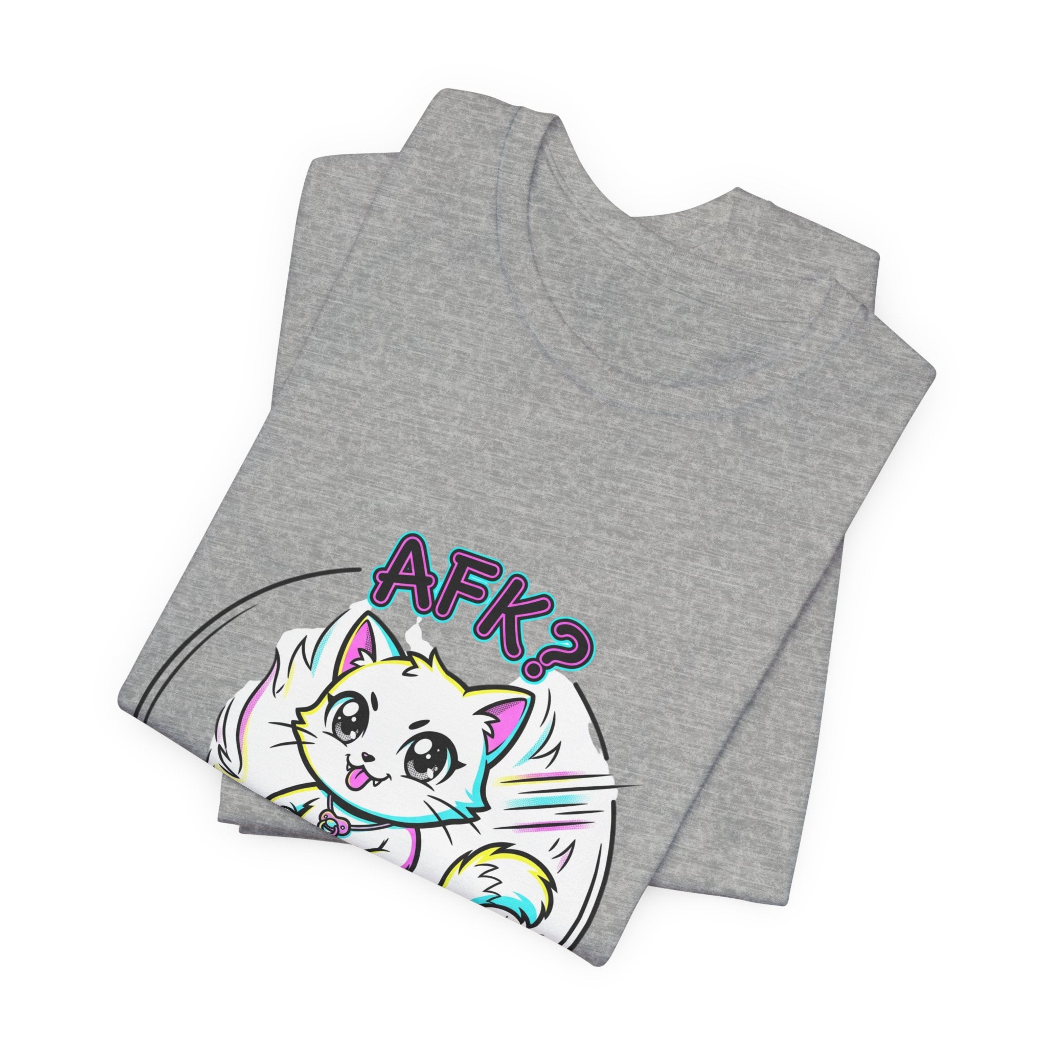 Chibi Cat AFK Tee | Anime Aesthetic, kawaii manga panel, pastel magical-girl style