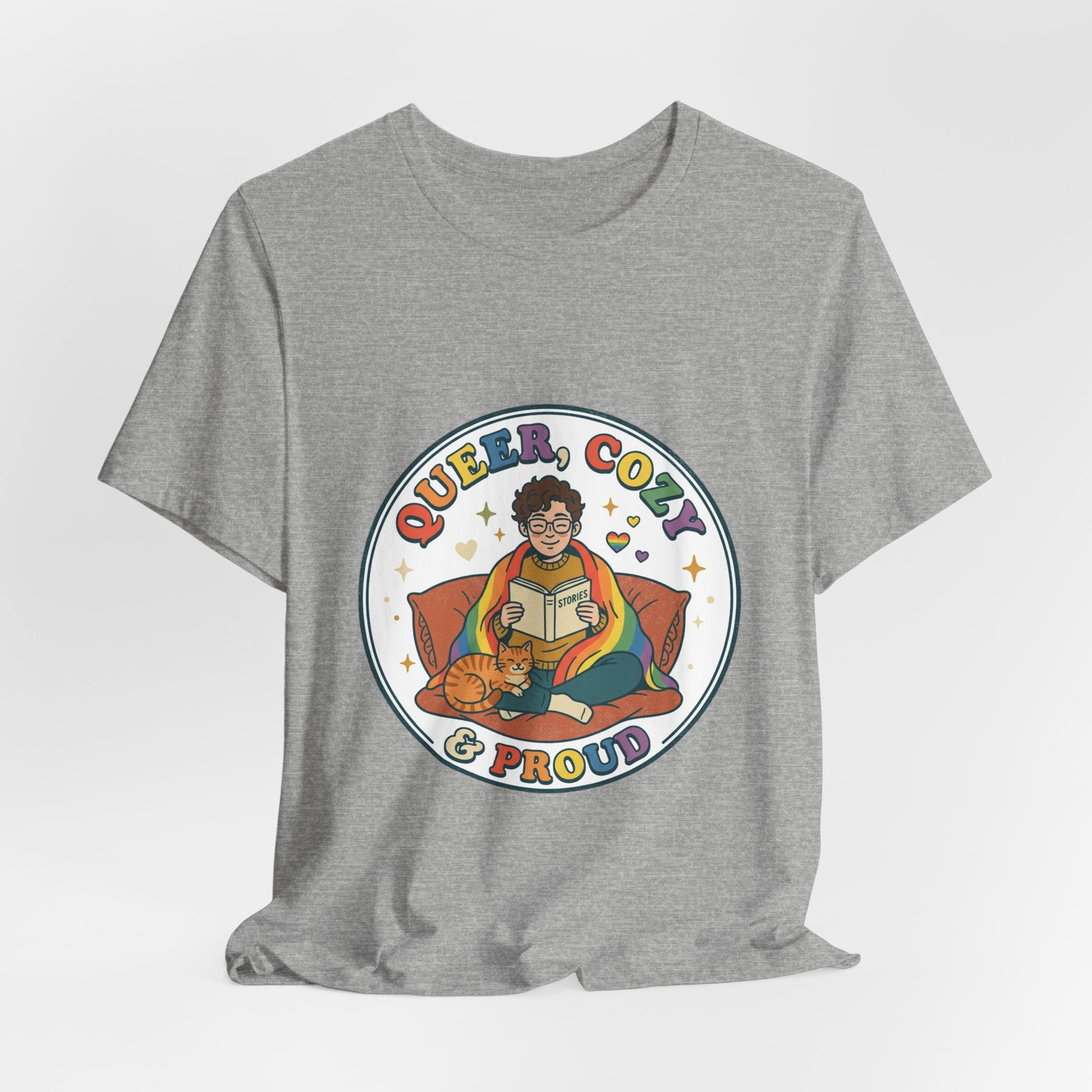 Queer, Cozy & Proud Tee | Pride, Retro Pastel Visibility