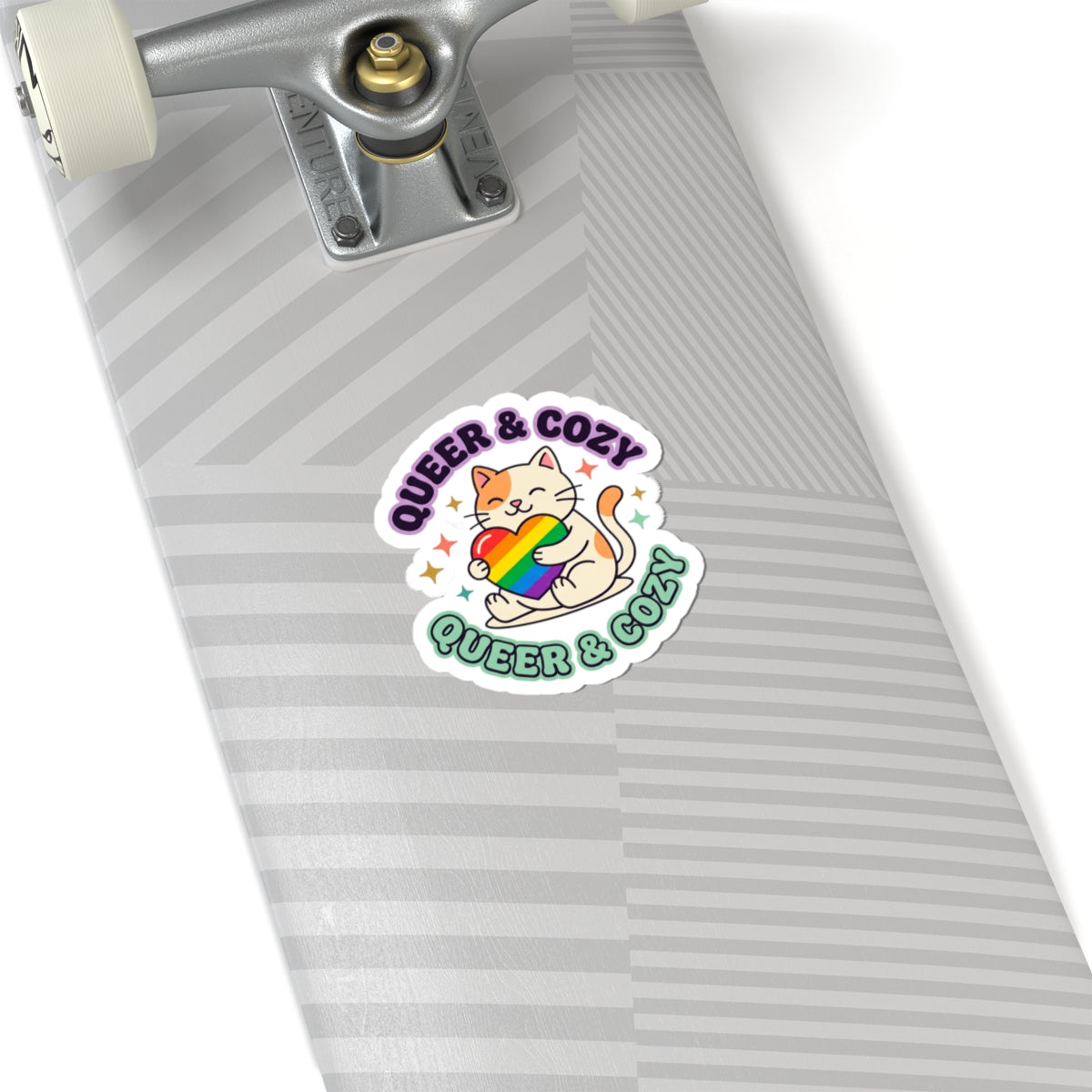 Queer & Cozy Cat Kiss-Cut Stickers | Pride, LGBTQ+ Retro Pastel