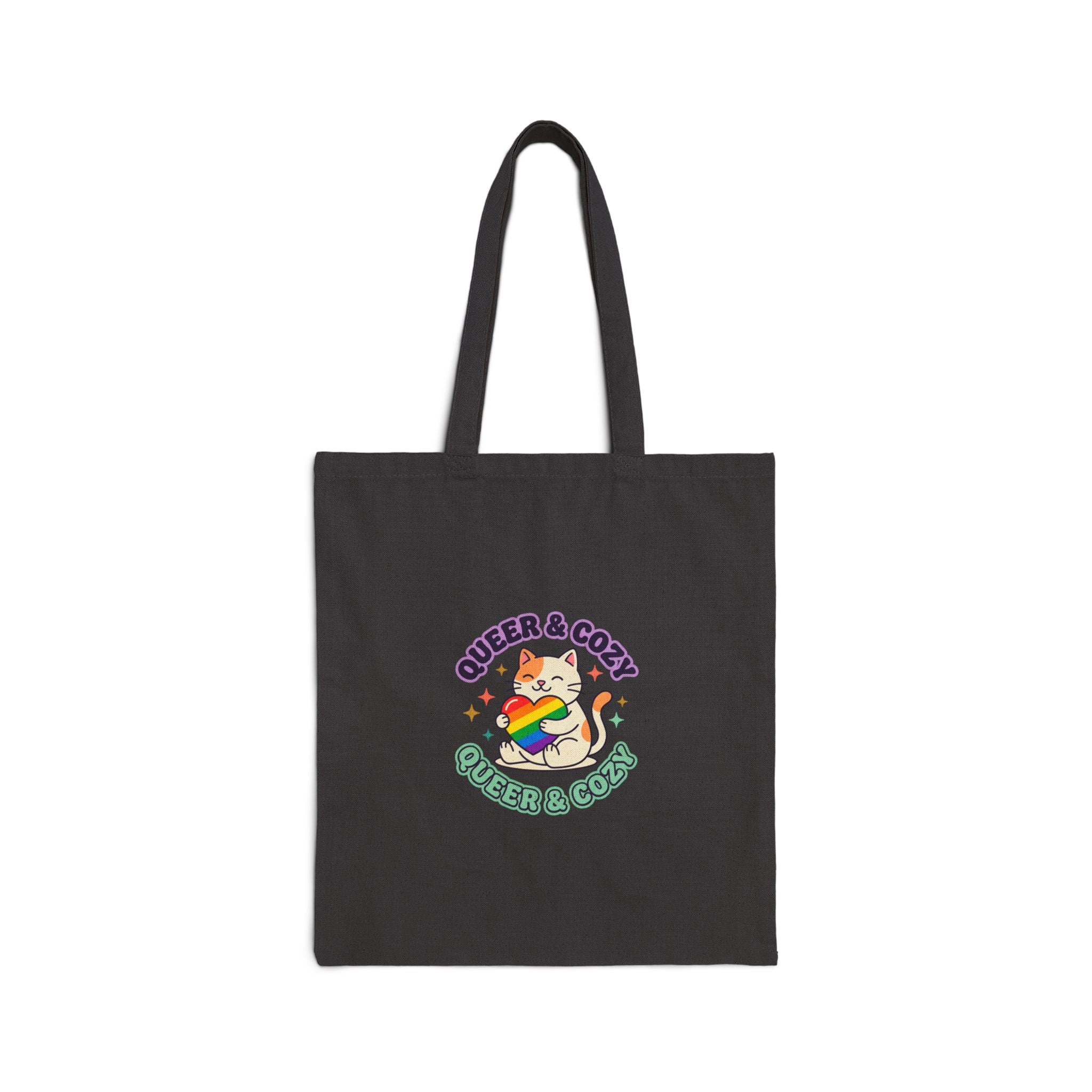 Queer & Cozy Cat Tote | Pride, LGBTQ+ Affirmation, Retro Camp