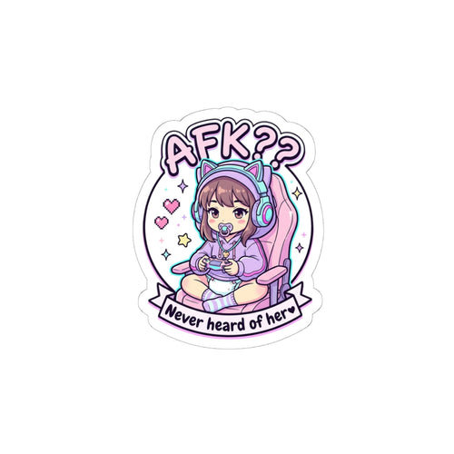 AFK?? Gamer Girl Chibi Sticker | Anime Aesthetic, Kawaii Manga Panel