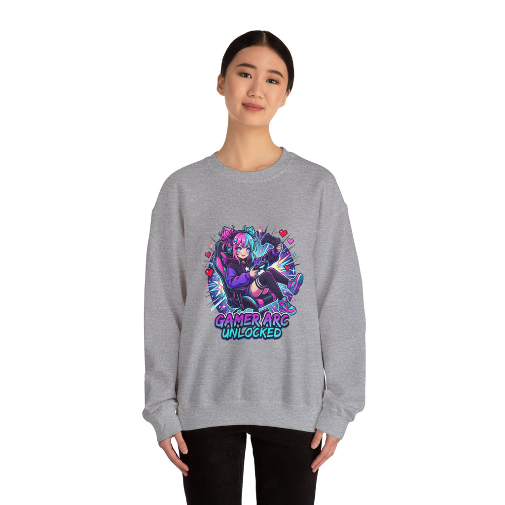 Gamer Arc Unlocked Sweatshirt | anime aesthetic, chibi kawaii
