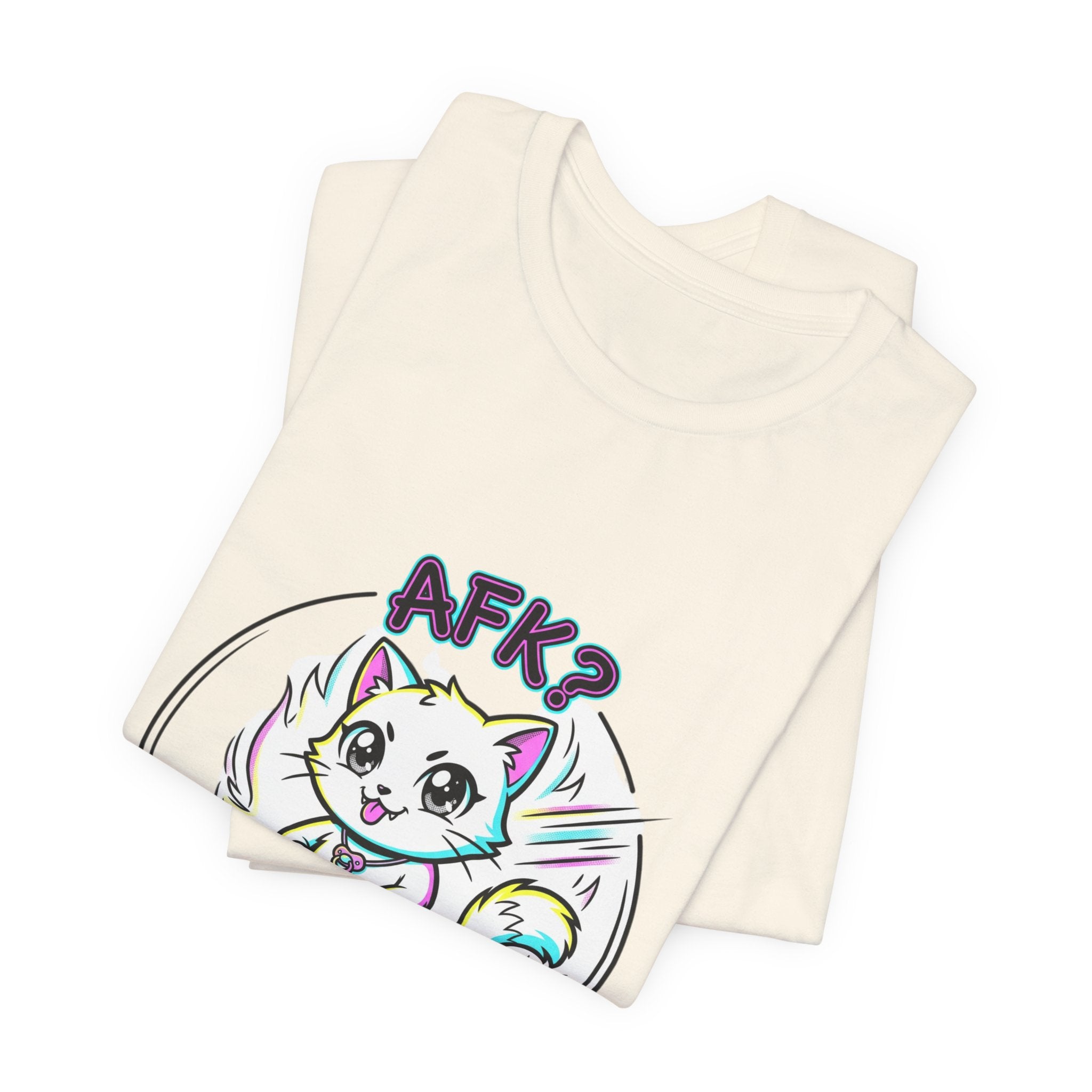 Chibi Cat AFK Tee | Anime Aesthetic, kawaii manga panel, pastel magical-girl style