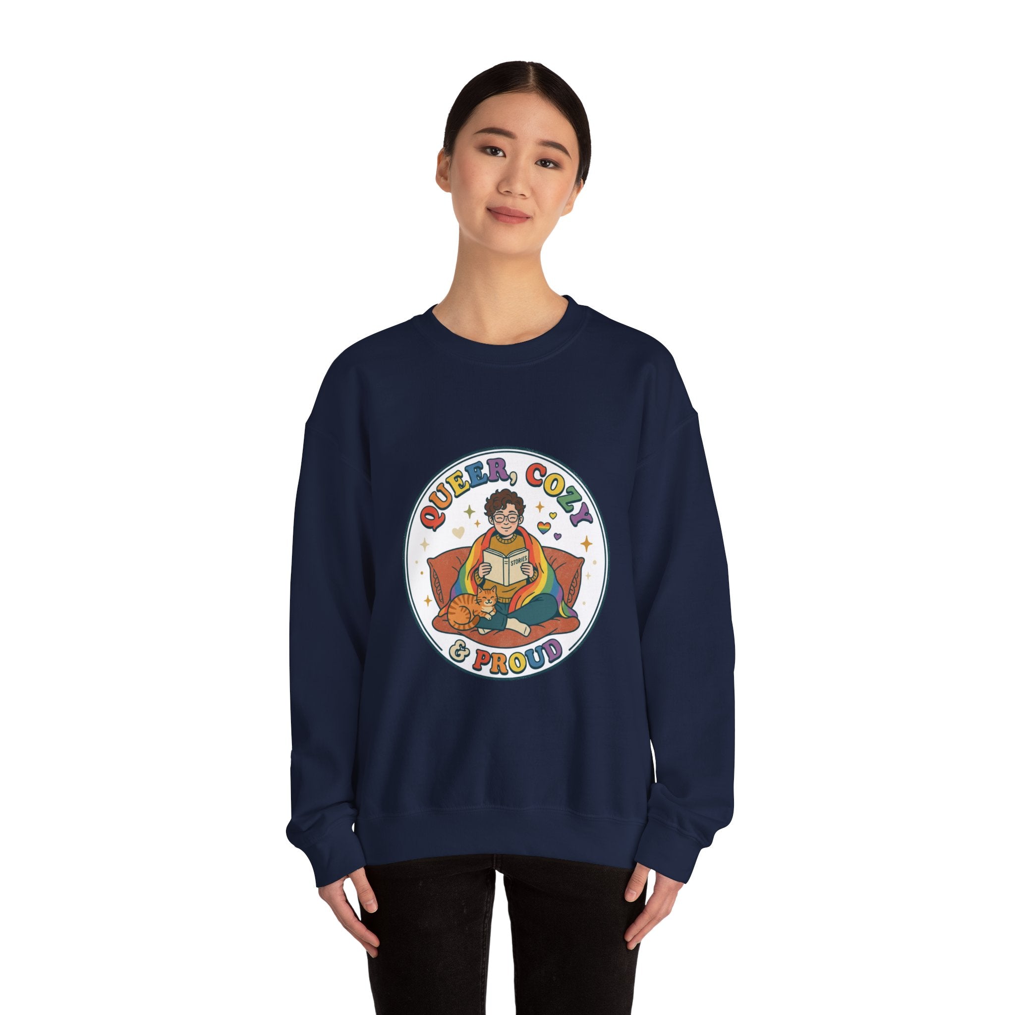 Queer, Cozy & Proud Sweatshirt | Pride, LGBTQ+ Retro Affirmation