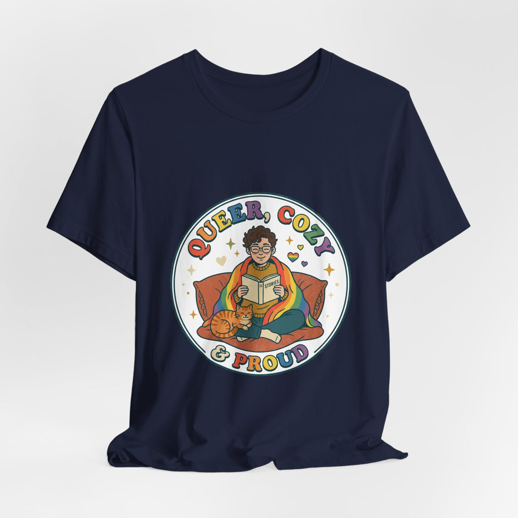 Queer, Cozy & Proud Tee | Pride, Retro Pastel Visibility