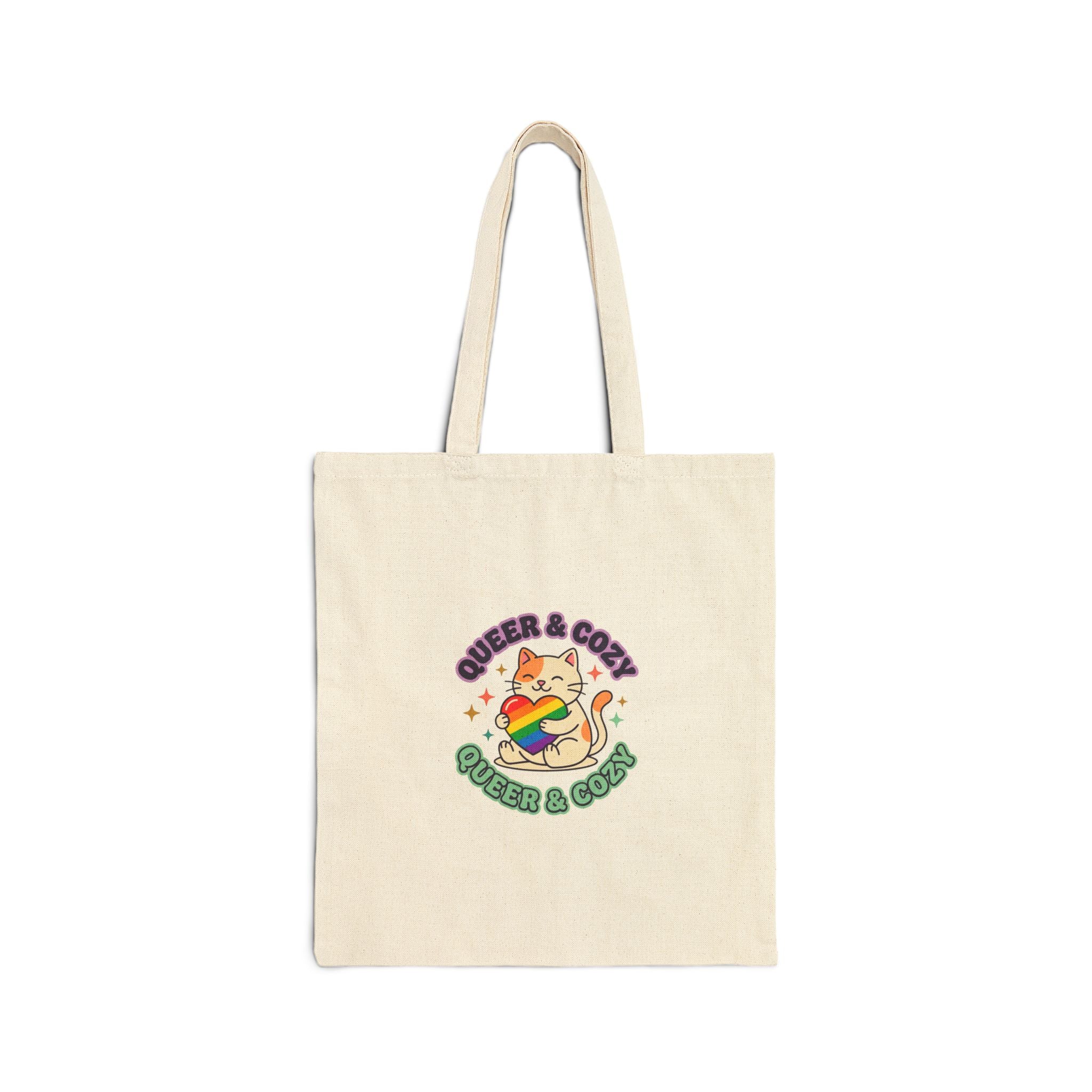 Queer & Cozy Cat Tote | Pride, LGBTQ+ Affirmation, Retro Camp