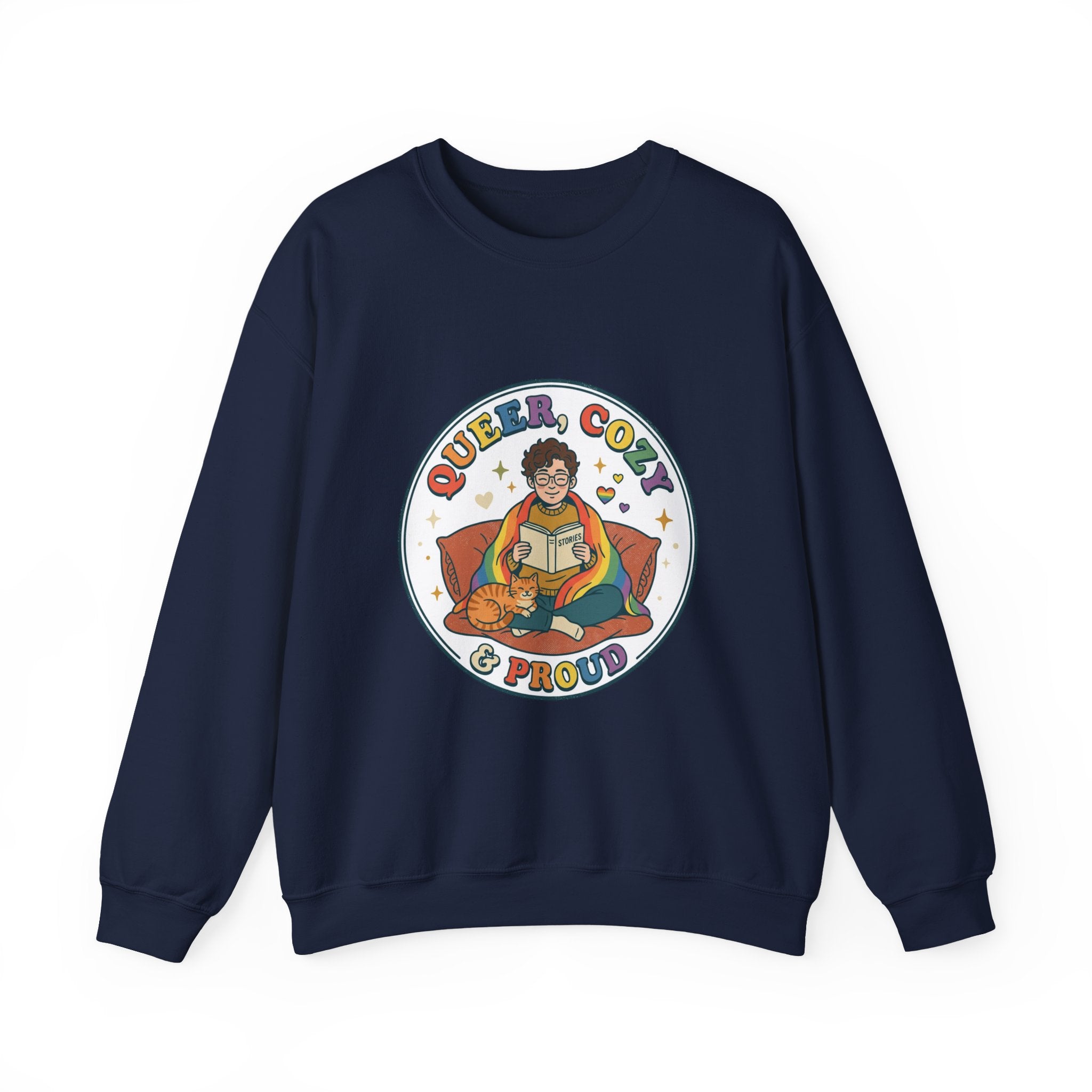 Queer, Cozy & Proud Sweatshirt | Pride, LGBTQ+ Retro Affirmation