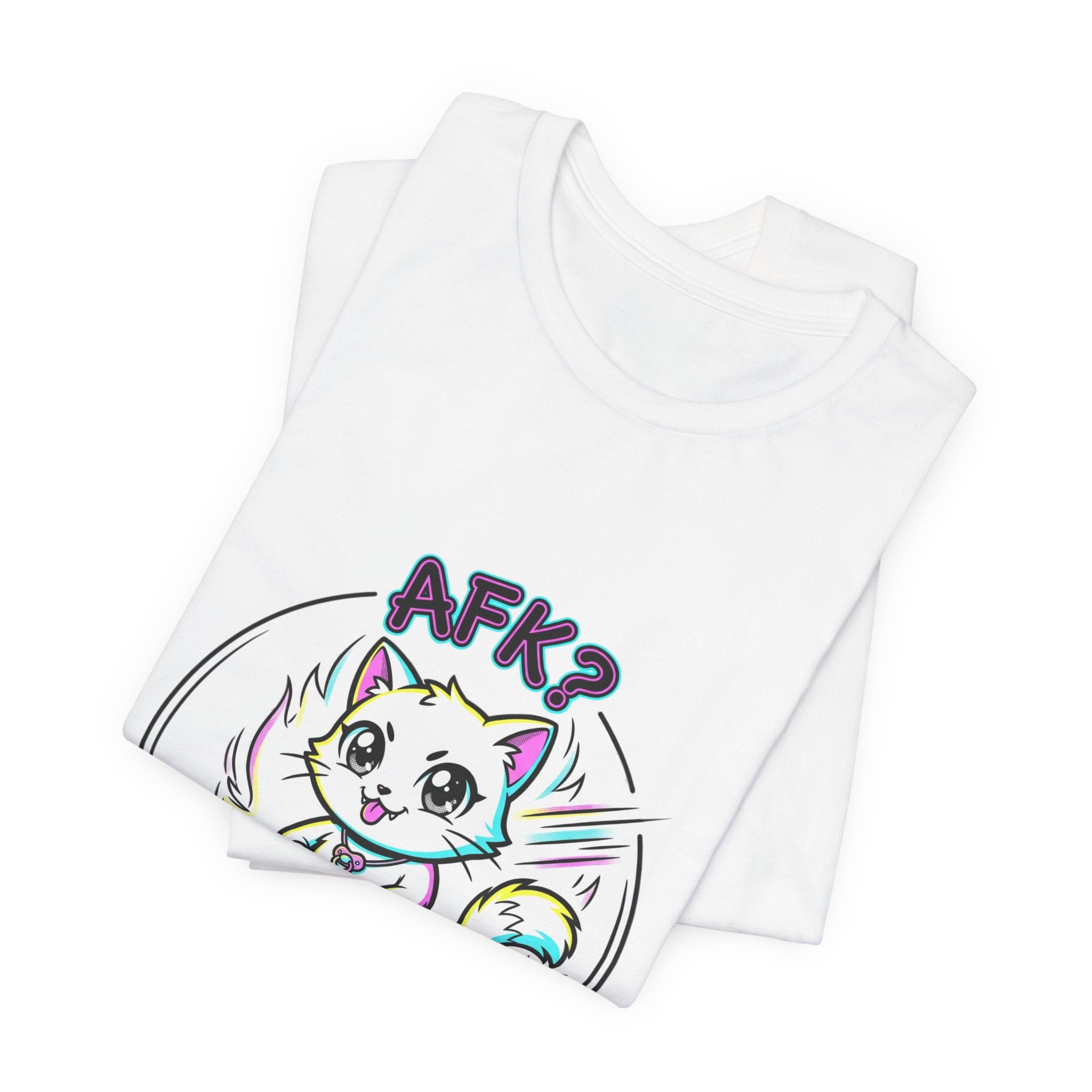 Chibi Cat AFK Tee | Anime Aesthetic, kawaii manga panel, pastel magical-girl style