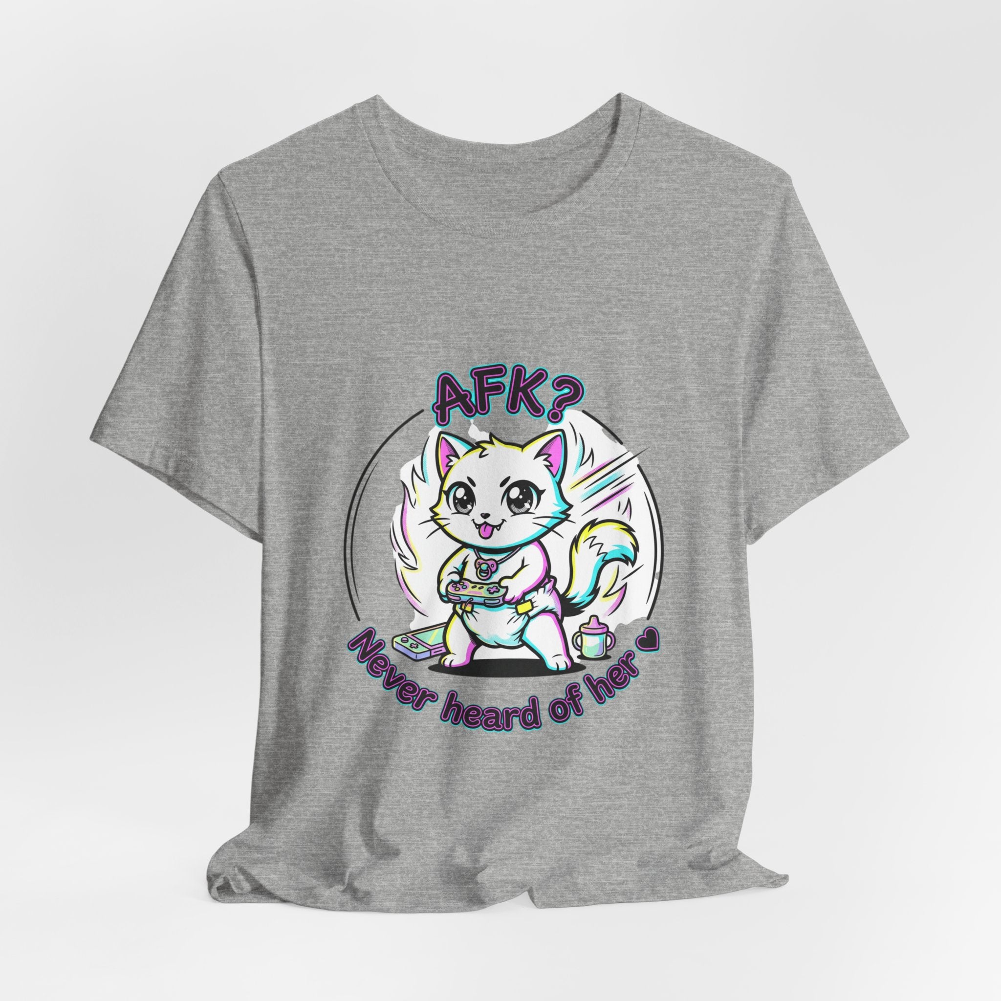 Chibi Cat AFK Tee | Anime Aesthetic, kawaii manga panel, pastel magical-girl style