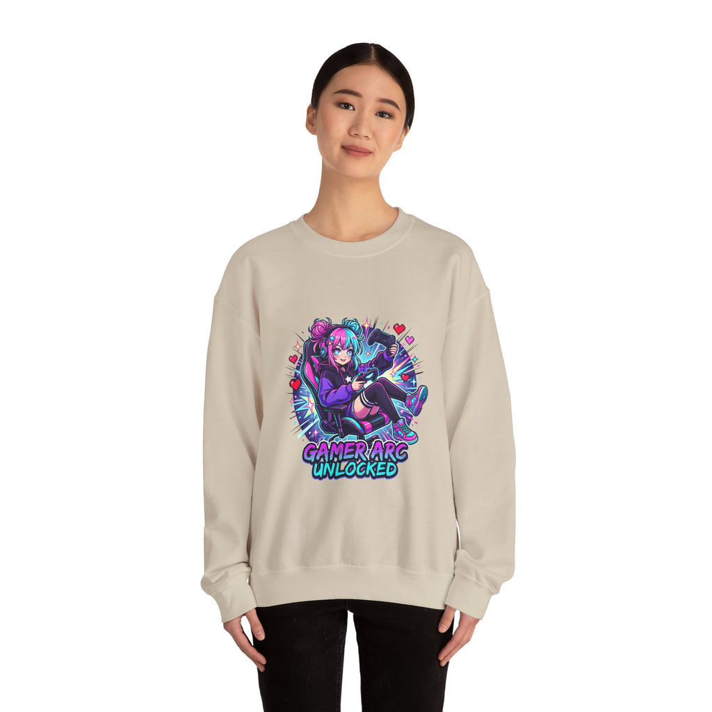 Gamer Arc Unlocked Sweatshirt | anime aesthetic, chibi kawaii