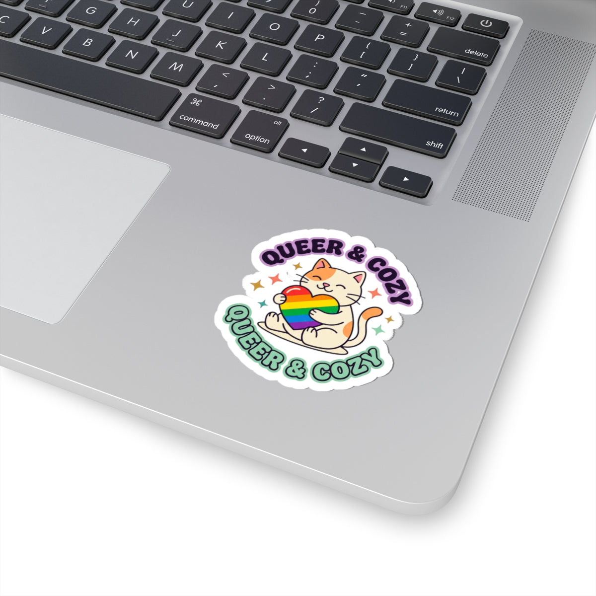 Queer & Cozy Cat Kiss-Cut Stickers | Pride, LGBTQ+ Retro Pastel