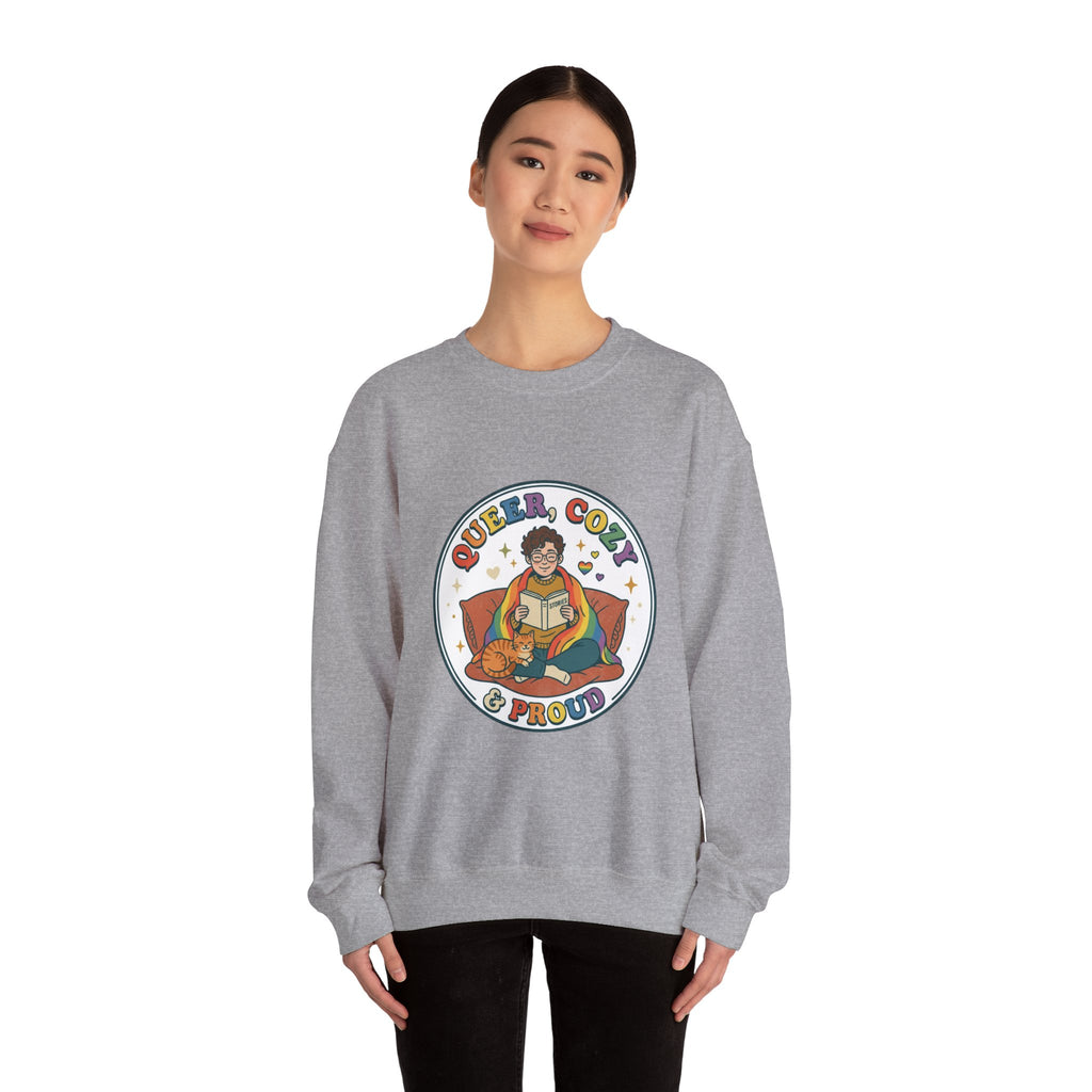 Queer, Cozy & Proud Sweatshirt | Pride, LGBTQ+ Retro Affirmation