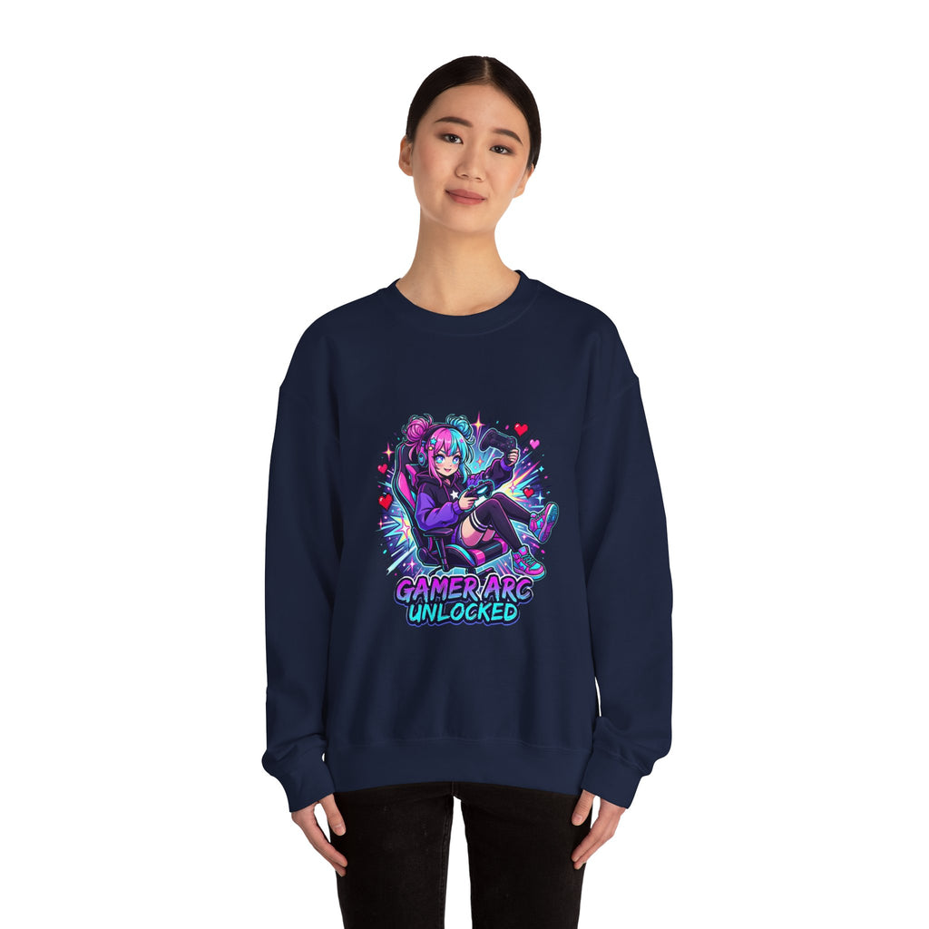 Gamer Arc Unlocked Sweatshirt | anime aesthetic, chibi kawaii