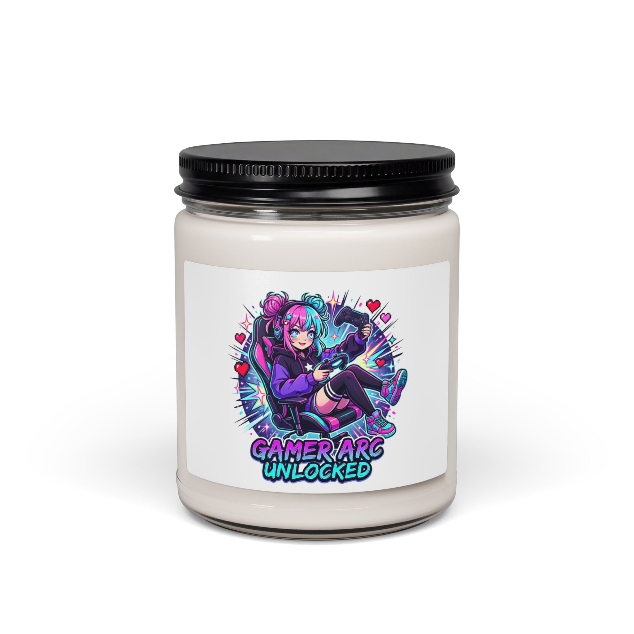 Kawaii Gamer Girl Anime Candle | chibi, neon manga aesthetic