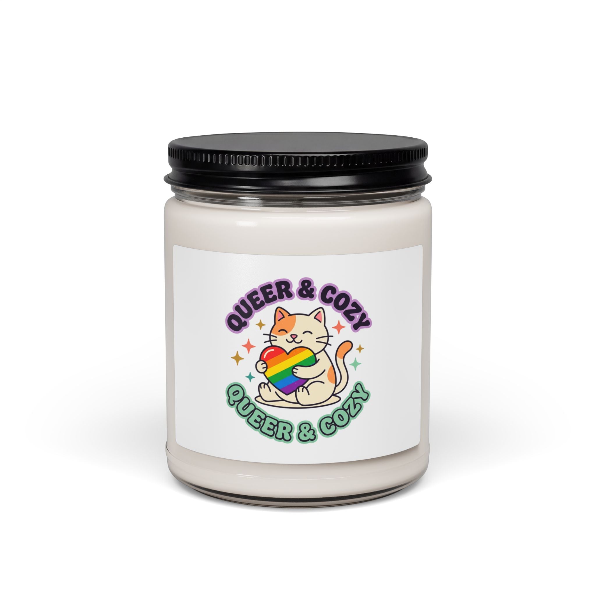 Queer & Cozy Cat Candle, Soy Candle | Pride, Inclusive Retro