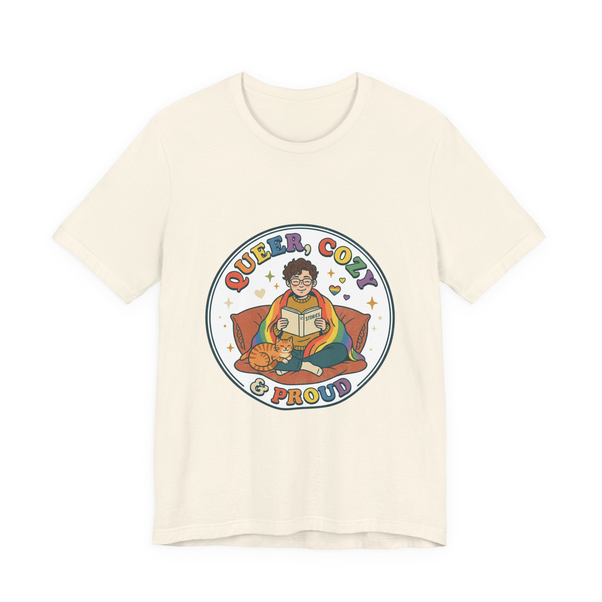 Queer, Cozy & Proud Tee | Pride, Retro Pastel Visibility