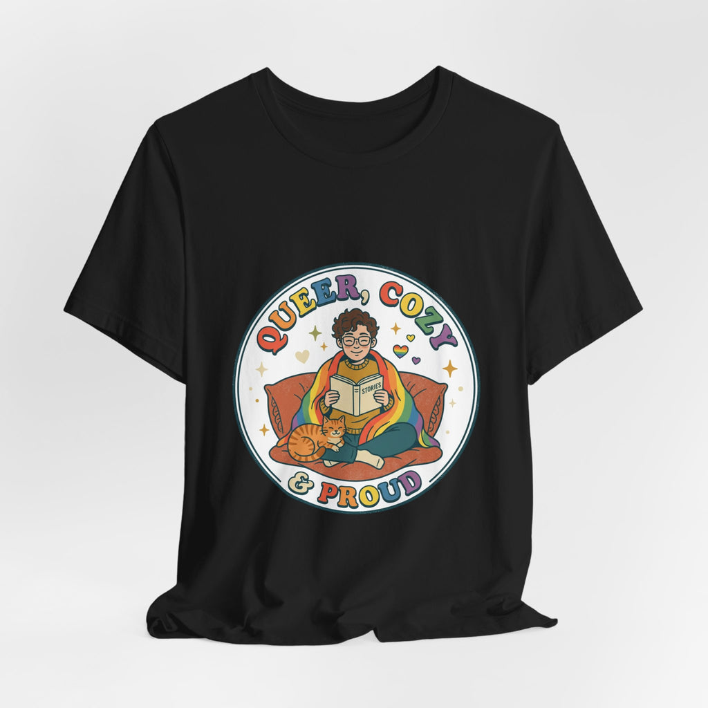Queer, Cozy & Proud Tee | Pride, Retro Pastel Visibility