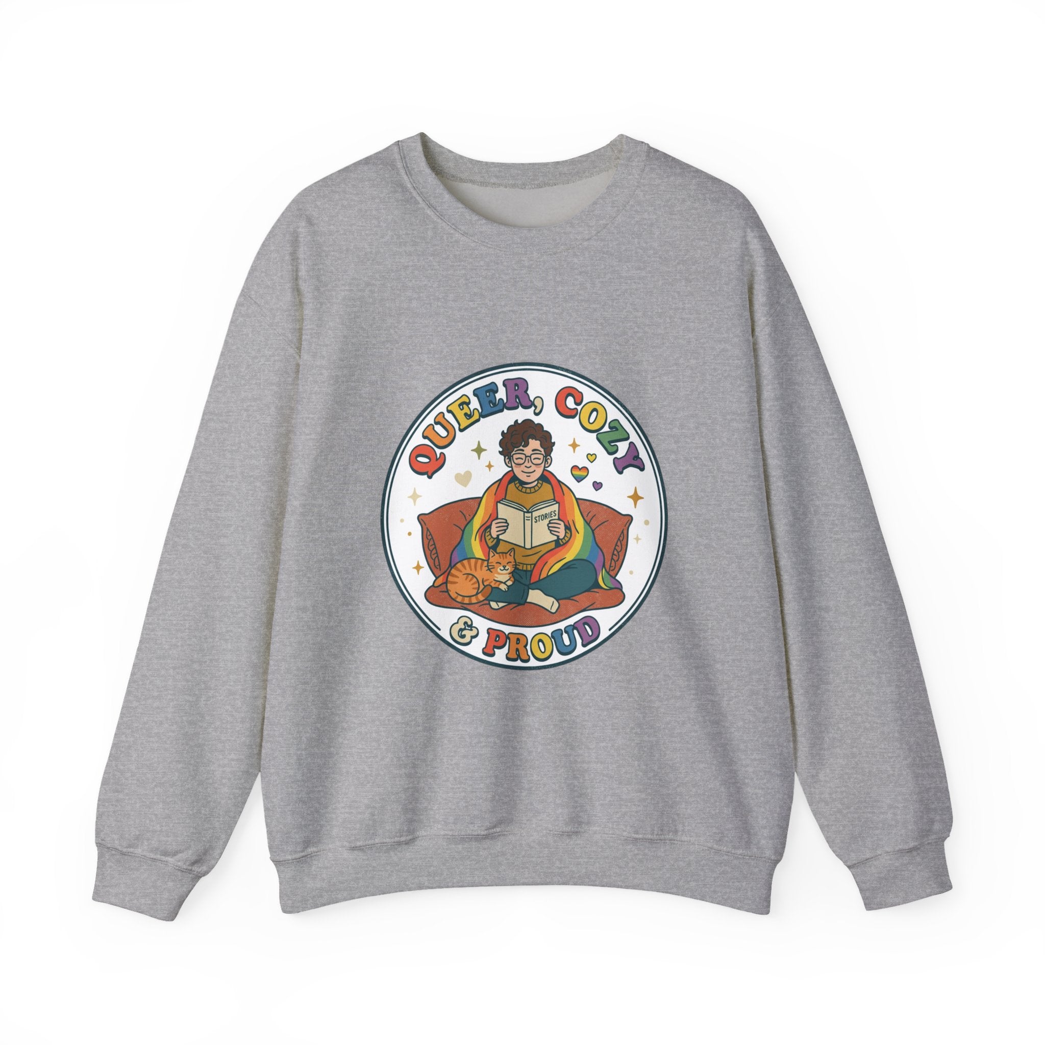 Queer, Cozy & Proud Sweatshirt | Pride, LGBTQ+ Retro Affirmation