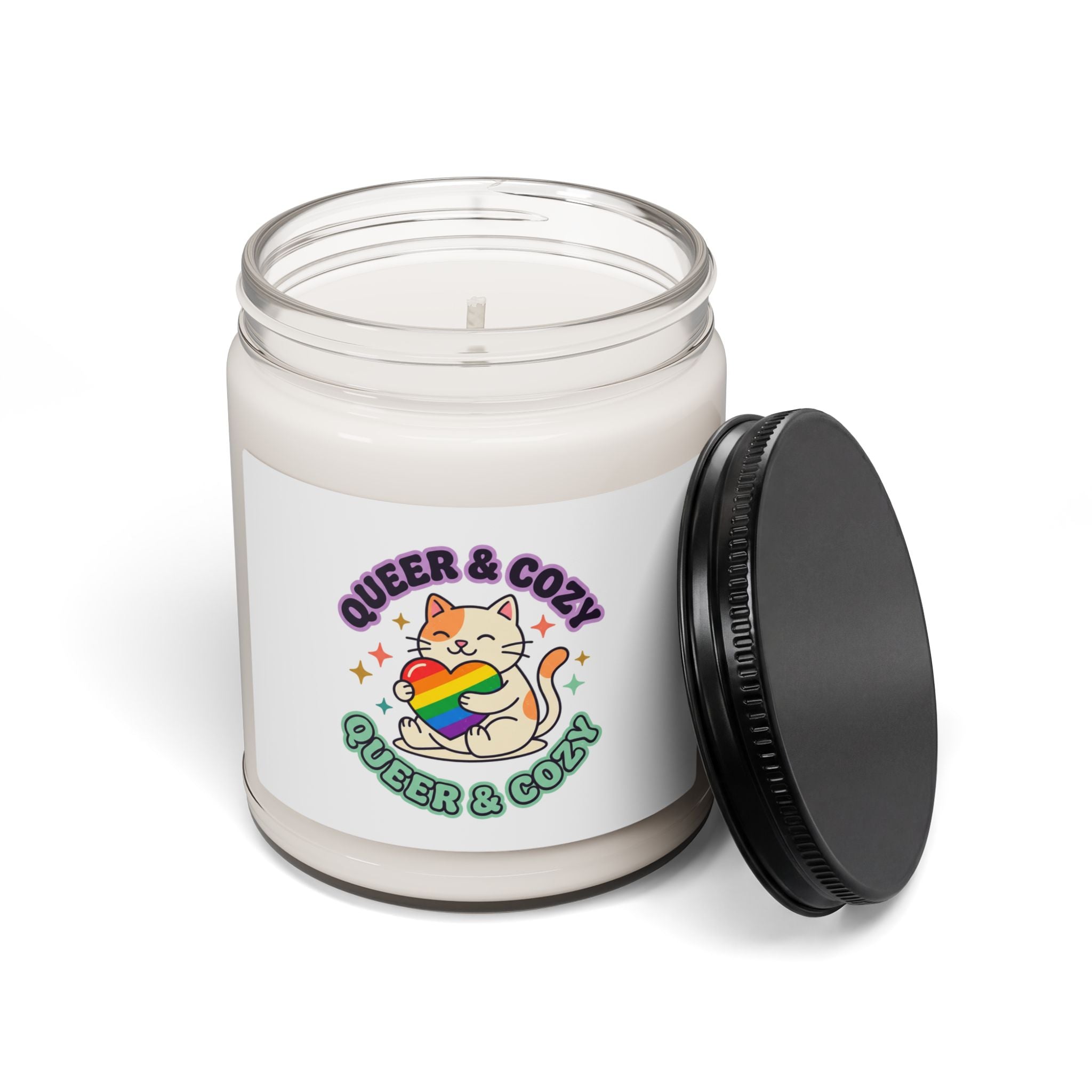 Queer & Cozy Cat Candle, Soy Candle | Pride, Inclusive Retro