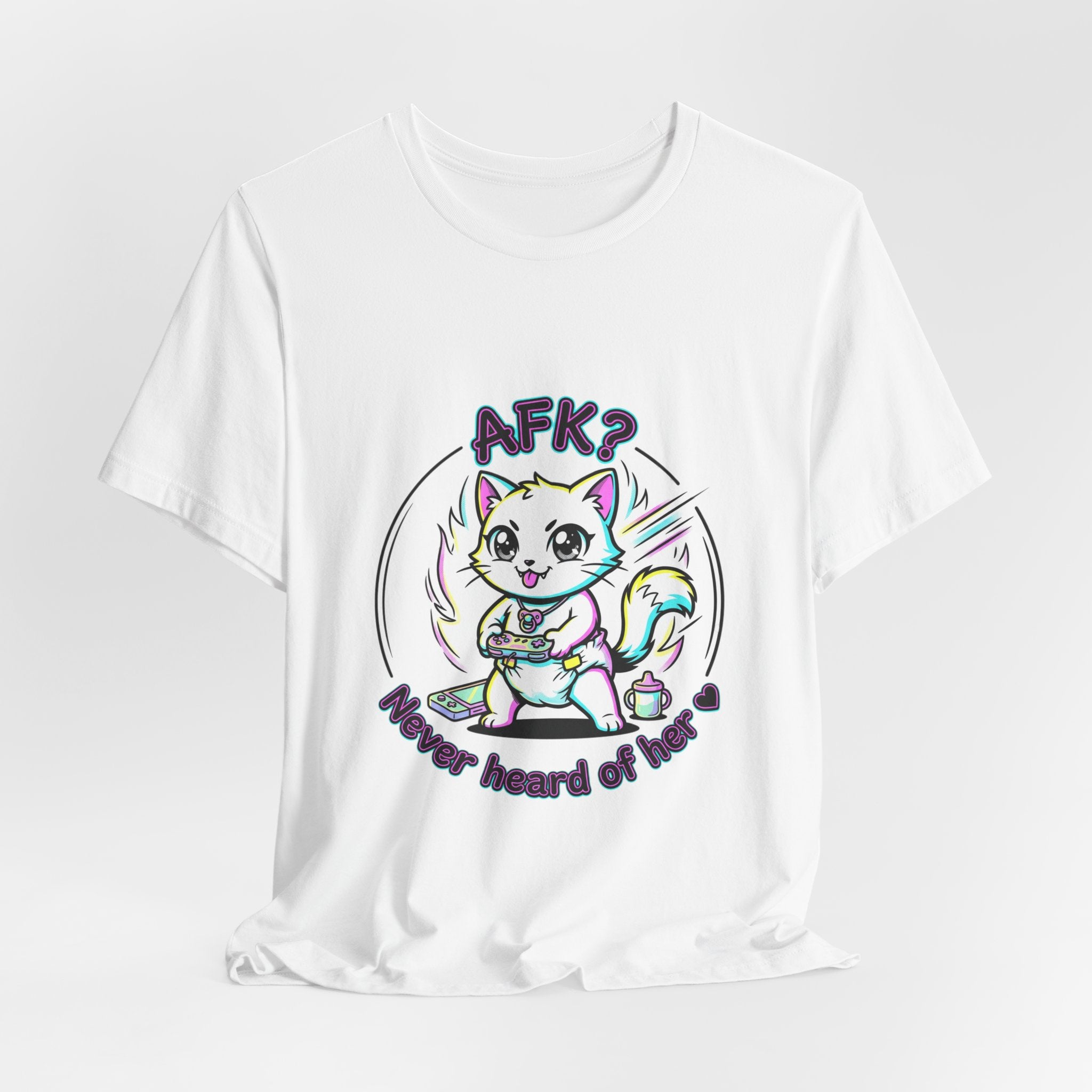 Chibi Cat AFK Tee | Anime Aesthetic, kawaii manga panel, pastel magical-girl style