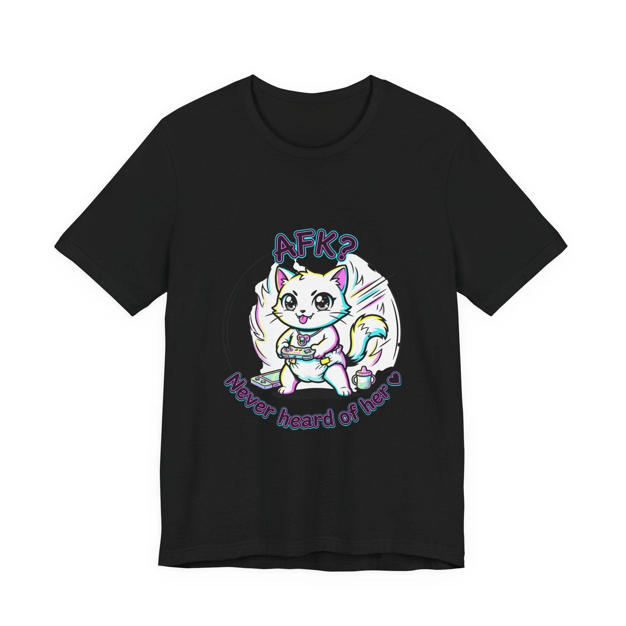 Chibi Cat AFK Tee | Anime Aesthetic, kawaii manga panel, pastel magical-girl style