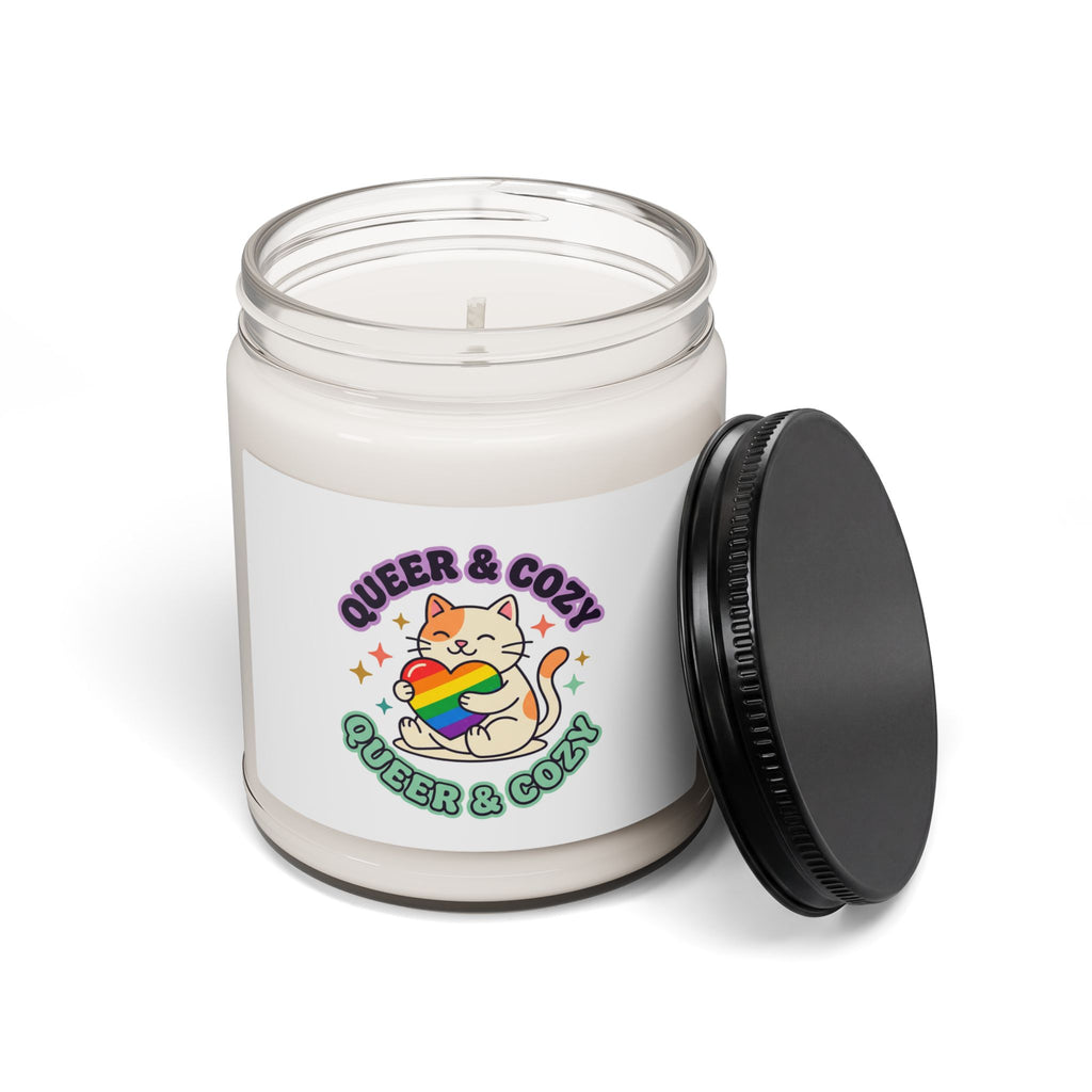 Queer & Cozy Cat Candle, Soy Candle | Pride, Inclusive Retro