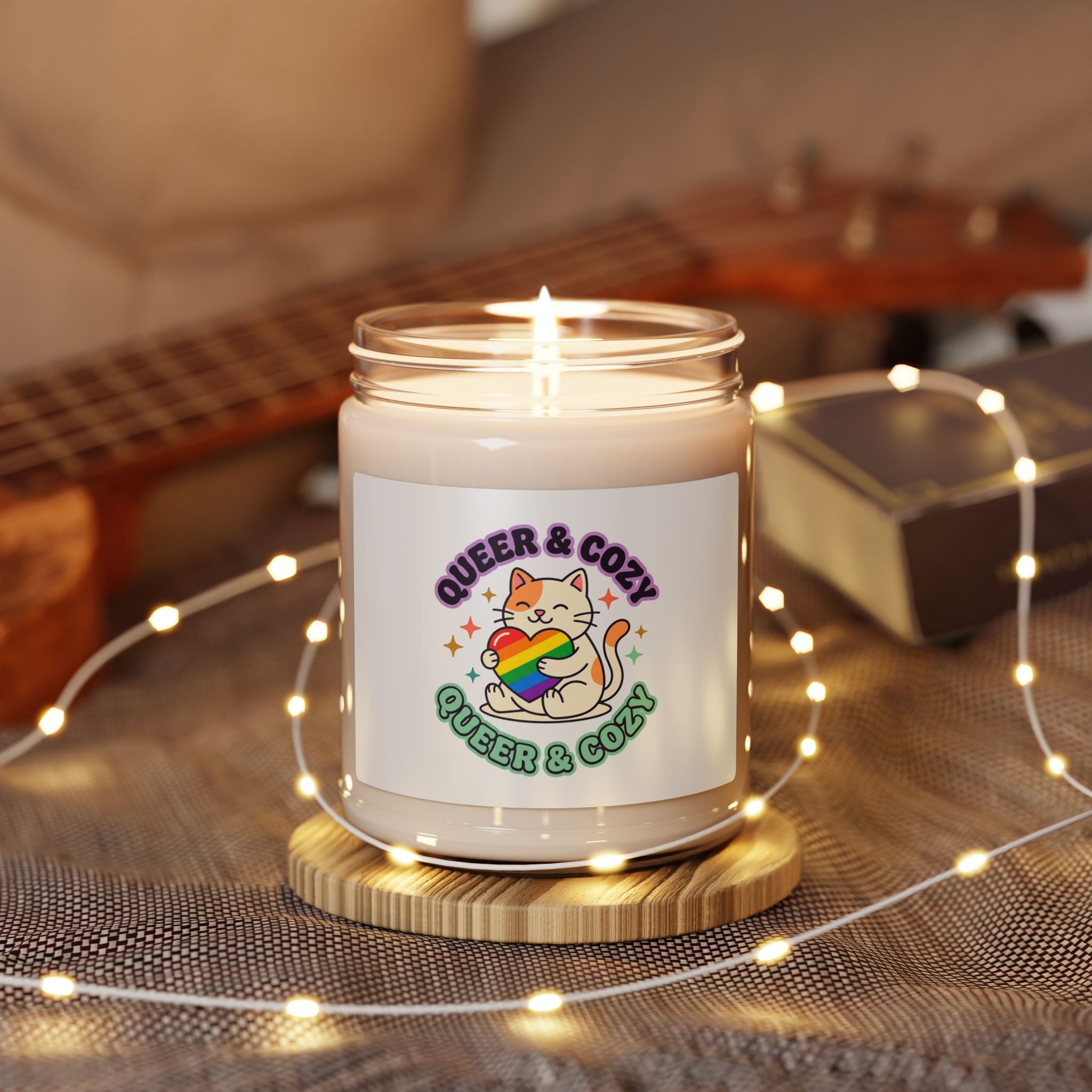 Queer & Cozy Cat Candle, Soy Candle | Pride, Inclusive Retro