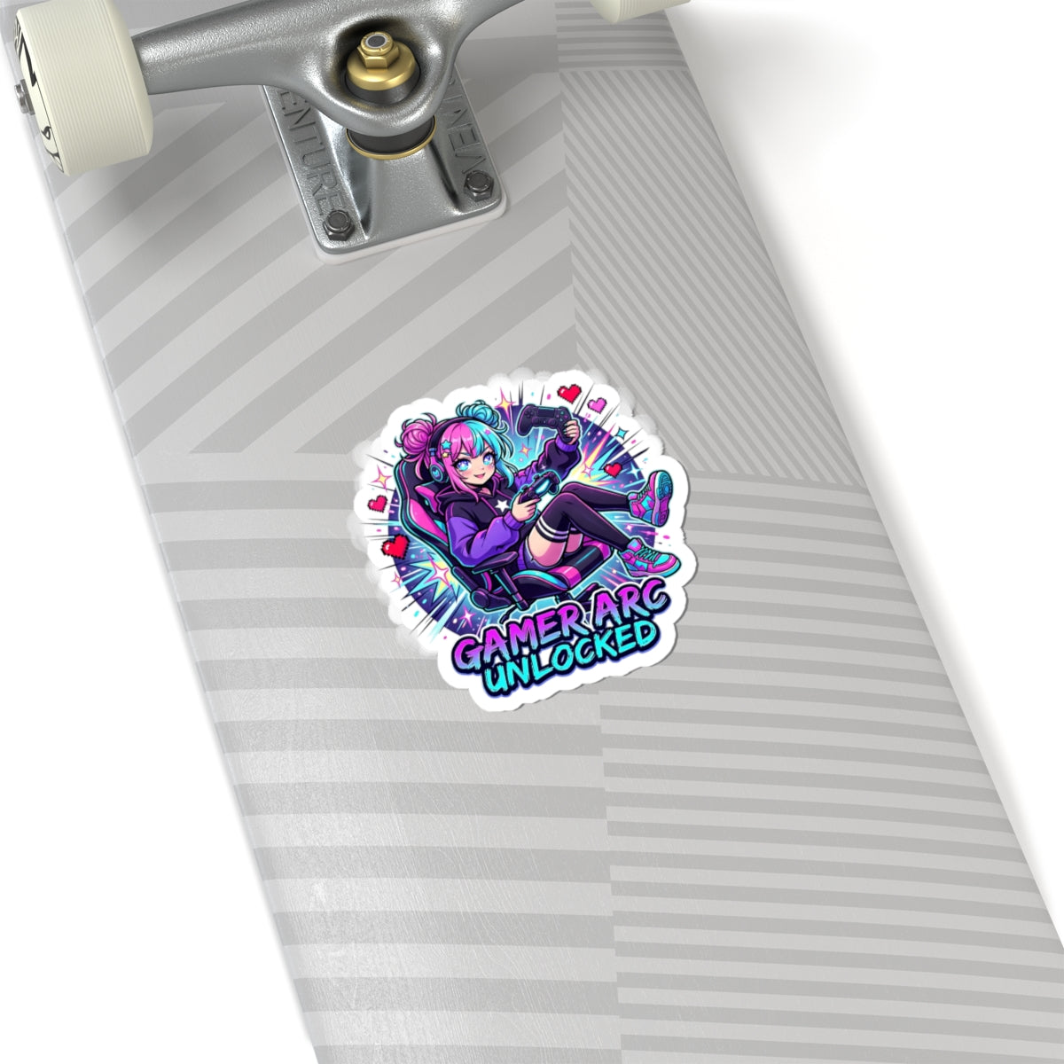 Gamer Arc Unlocked Sticker | Anime Aesthetic, Chibi Gaming Character